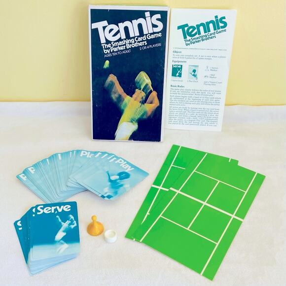 Vintage 1975 Parker Brothers Tennis The Smashing Card Game, Board Games, Sports - Picture 1 of 7
